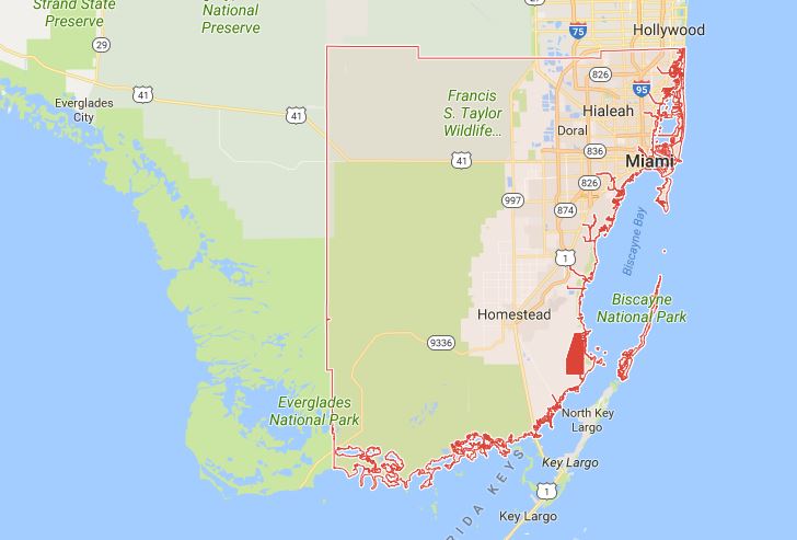 Miami-Dade County, FL Map